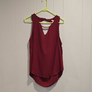 Sleeveless Burgundy Top